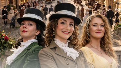 Grafika promująca operetkę 'Wiedeńska krew'